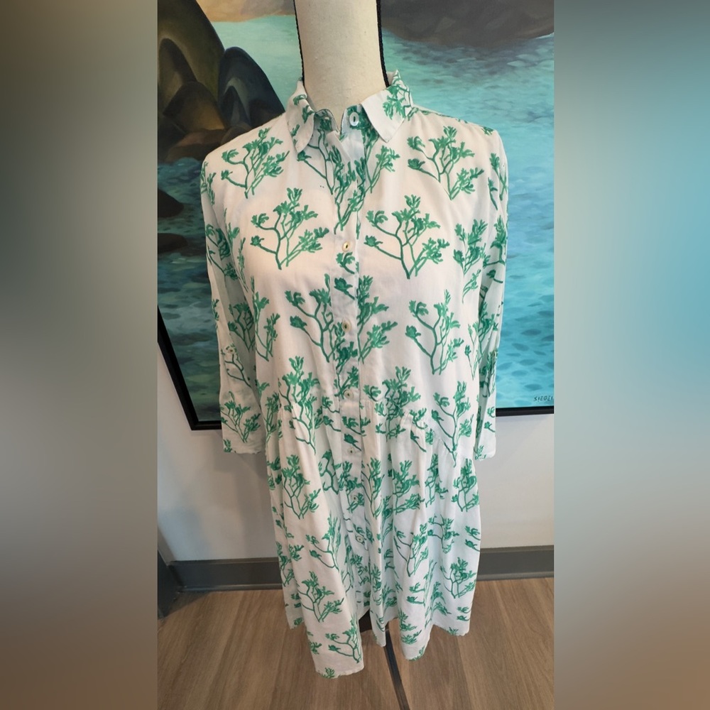 Tuckernuck/Ro’s Garden Green and White Deauville Dress - Picture 3 of 9